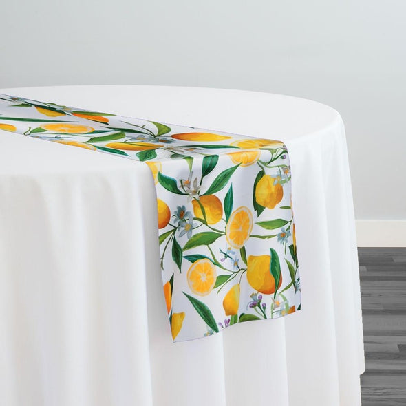 Lemon (Poly Print) Table Runner - 20"x120" Runner